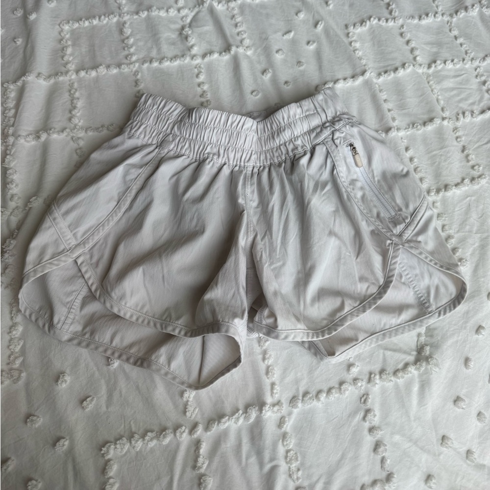 🤍Lululemon White/Light Gray Athletic Shorts